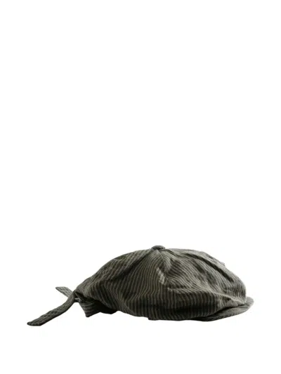 Ziggy Chen Pinstripe-pattern Baker Hat In Black