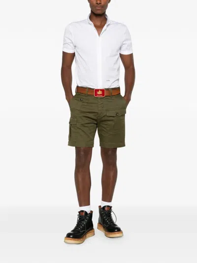 Dsquared2 Multi-pocket Cargo Shorts In Green