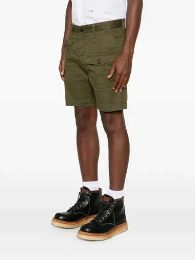 Dsquared2 Multi-pocket Cargo Shorts In Green