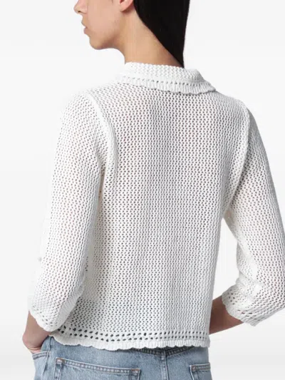 Dunst 크로셰 니트 칼라 가디건 In White