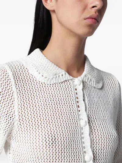 Dunst 크로셰 니트 칼라 가디건 In White