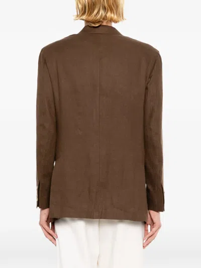 Kiton Central-vent Jacket In Brown
