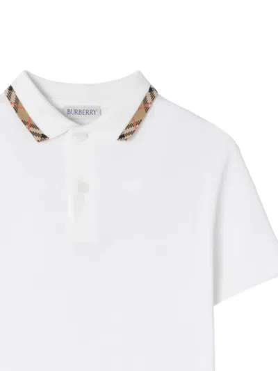 Burberry Polo Shirt Kids Color Beige In White