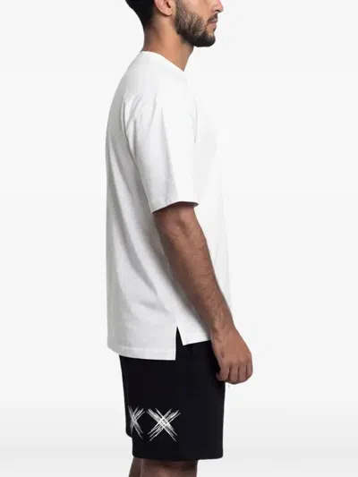 Exit Society Monogram X Logo-print Drawstring Shorts In Black