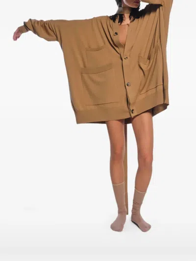 Rot 아이코닉 코트 오버사이즈 가디건 In Brown