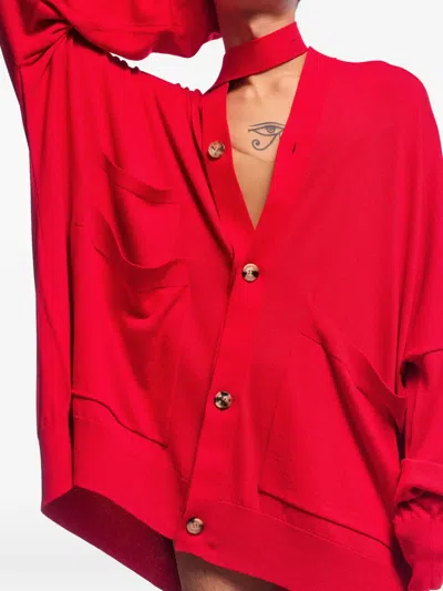 Rot 아이코닉 코트 오버사이즈 가디건 In Red