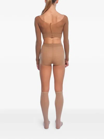 Rot Techno Seamless Socks In Brown