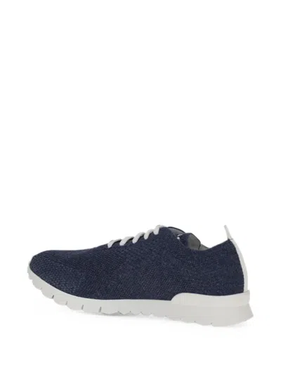 Kiton Fits Lace Up Sneakers Mesh Pull Tab In Blue
