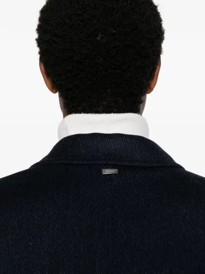 Herno Chest Flap-pocket Button-up Jacket In Blue