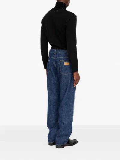 Mm6 Maison Margiela Patchwork Insert Jeans In Blue