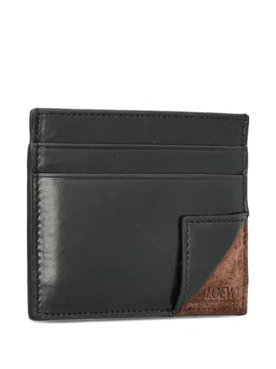 Loewe Switch Logo-debossed Leather Card Holder In Black
