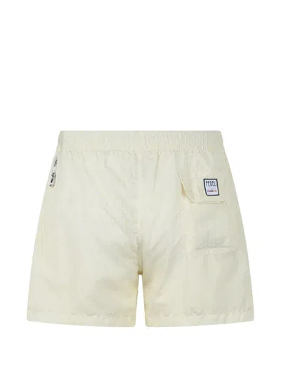 Fedeli Patterned Drawstring Swim Shorts In White