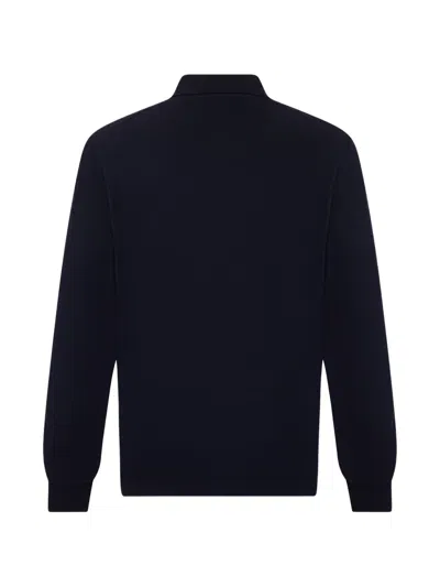 Fedeli Virgin Wool Button-up Sweater In Blue