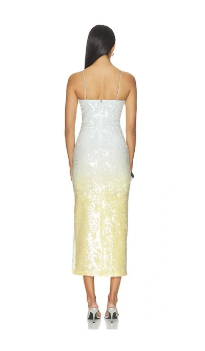 Alice And Olivia Delora Sequin Strapless Midi Dress Clear Skies In Blue
