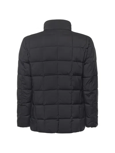 Fay Short Padded Down Jacket In Black