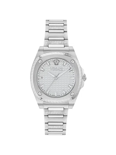 Versace Greca Pulse 36mm Watch In Metallic