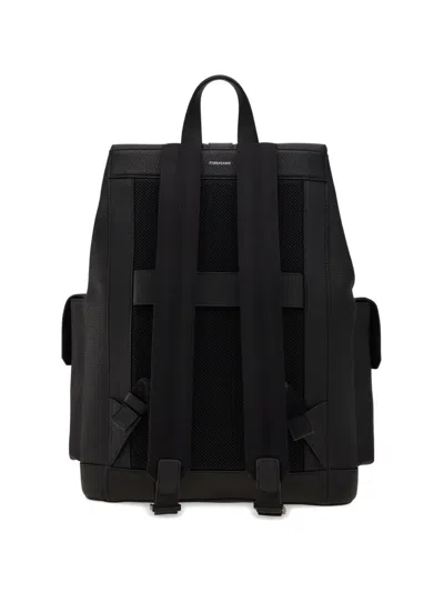 Ferragamo Leather Backpack In Black