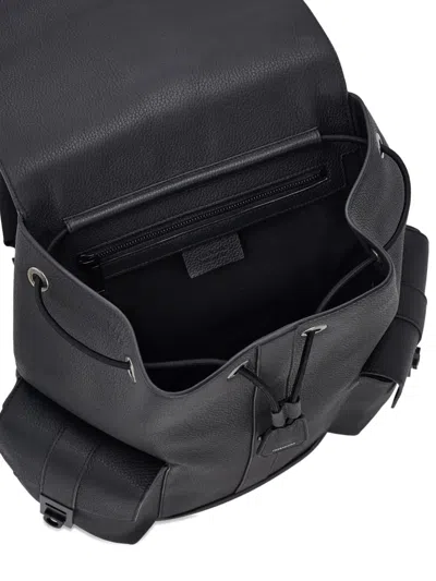 Ferragamo Leather Backpack In Black
