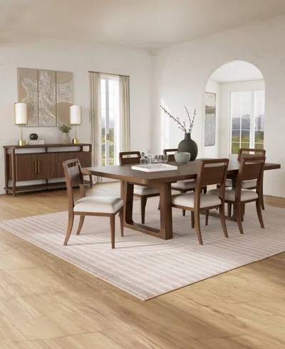 Macy's Amelie Rectangular 7-piece Wood Dining Set (table And 6 Wood Chairs)