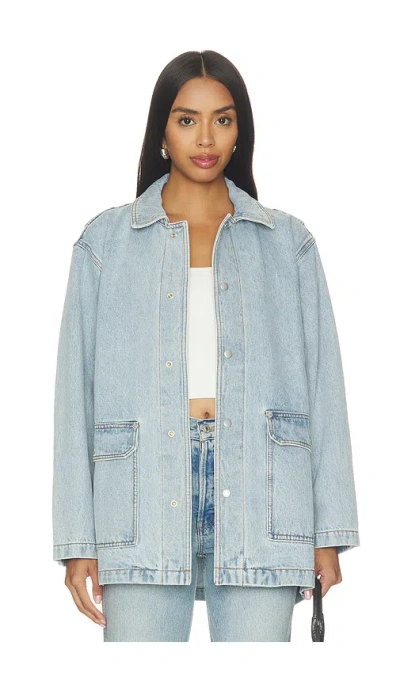 Still Here Denim Barn Jacket In Blue
