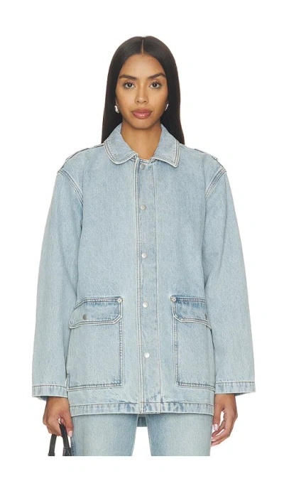 Still Here Denim Barn Jacket In Blue