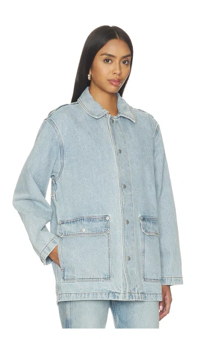 Still Here Denim Barn Jacket In Blue