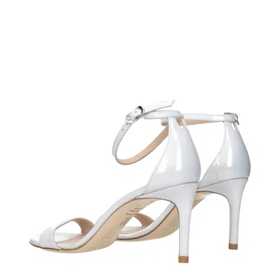 Stuart Weitzman White Leather Stiletto Heels Sandals In Multi