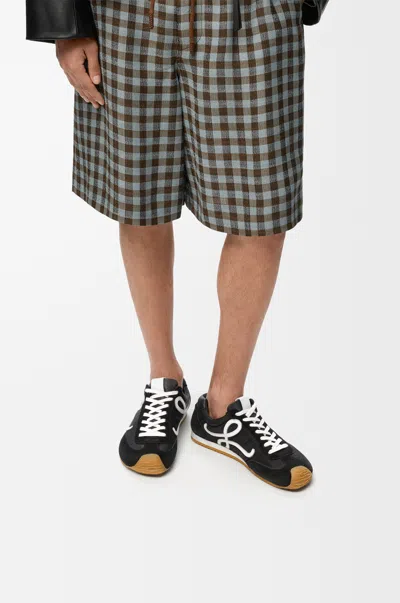 Loewe Black Logo Runner Sneakers In Animal Print