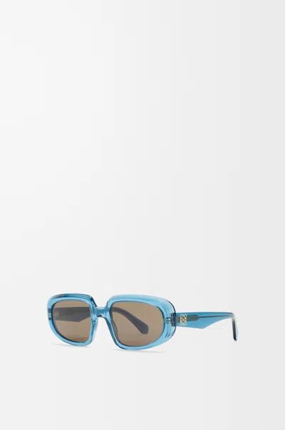 Loewe Mini Anagram Steps Rectangular Sunglasses For Woman In Blue