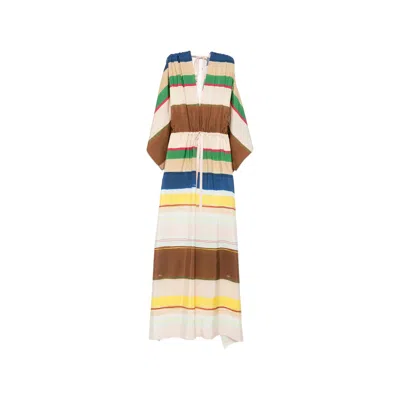 Fendi Striped Draped Jumpsuit In Multi