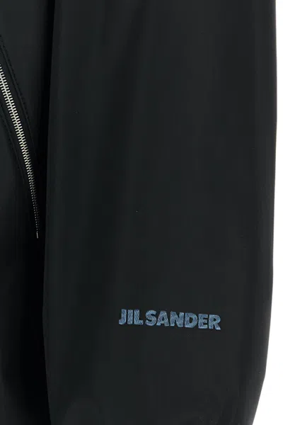 Jil Sander Polyester Jacket High Collar Elastic Cuffs In Black