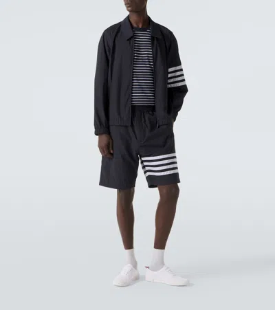 Thom Browne 4-bar Ripstop Blouson Jacket In Blue