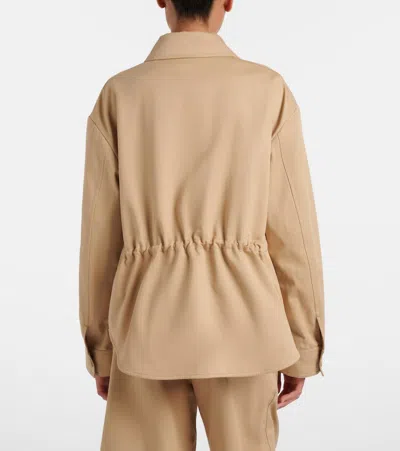 Loewe Leather-patch Drawstring Jacket In Neutral