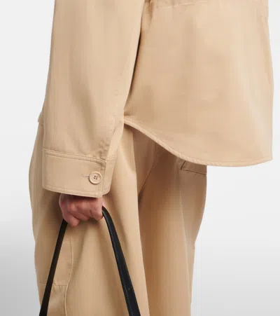 Loewe Leather-patch Drawstring Jacket In Neutral