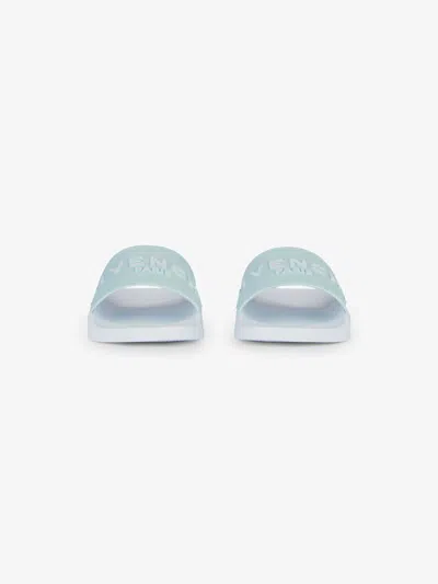 Givenchy Logo-embossed Slides In Blue