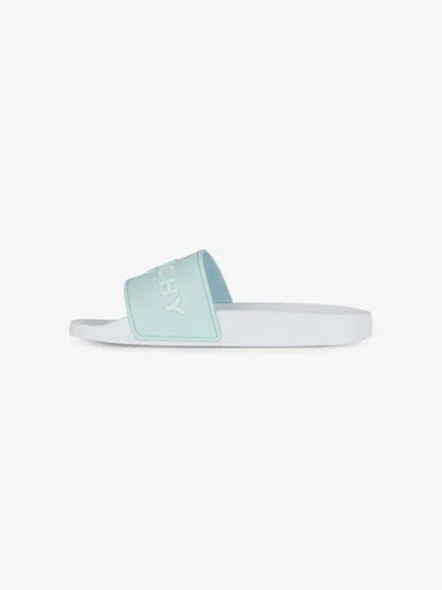 Givenchy Logo-embossed Slides In Blue