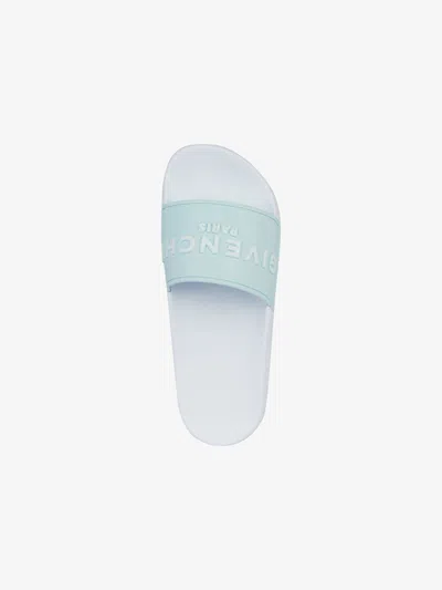 Givenchy Logo-embossed Slides In Blue