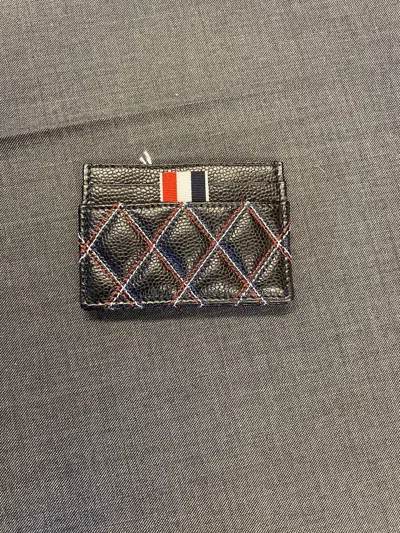 Thom Browne Quilted-effect Cardholder In Black