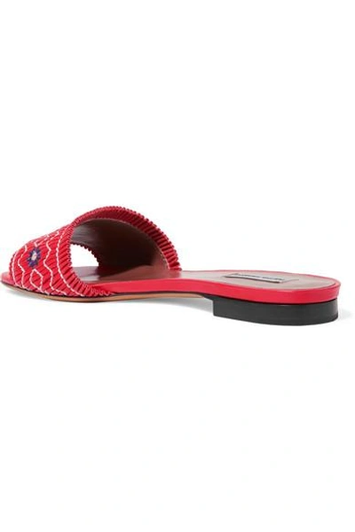 Shop Tabitha Simmons Embroidered Leather Slides