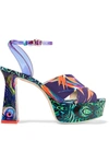 SOPHIA WEBSTER Effie printed leather and vinyl platform sandals