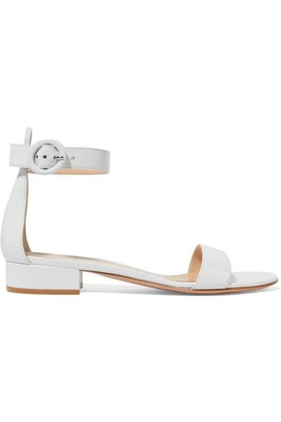 Shop Gianvito Rossi Portofino 20 Suede Sandals In White