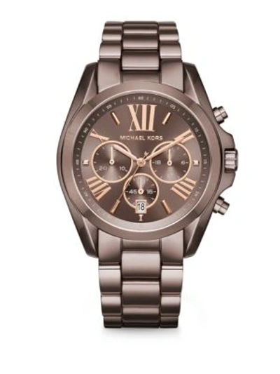 Shop Michael Kors Bradshaw Sable Ip Stainless Steel Bracelet Watch In Na