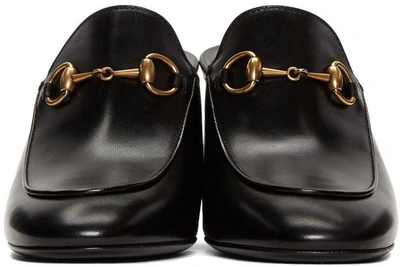 Shop Gucci Black Heeled Slip-on Loafers