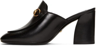 Shop Gucci Black Heeled Slip-on Loafers