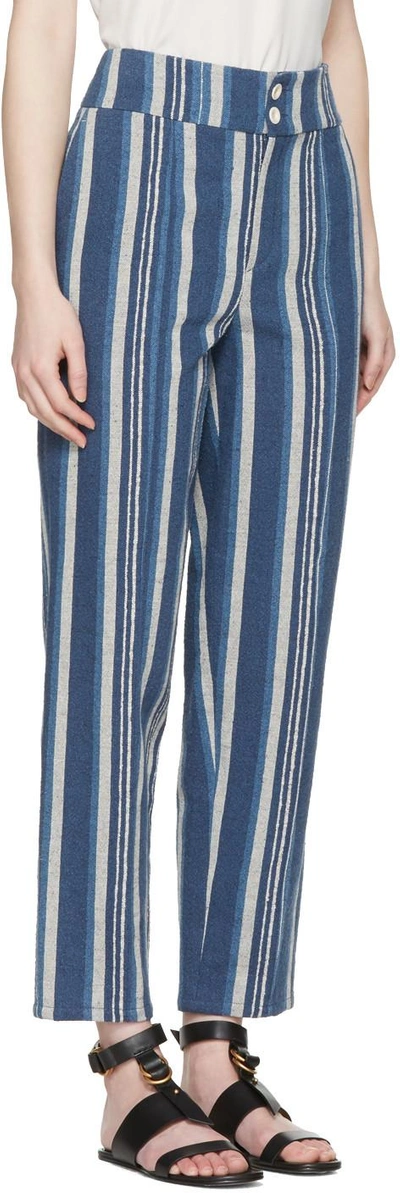 Shop Chloé Blue Striped Lounge Pants