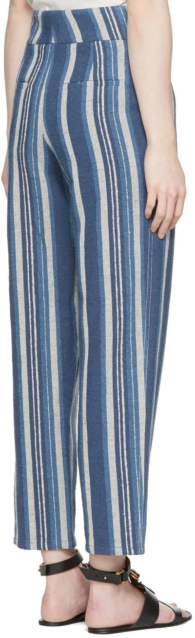 Shop Chloé Blue Striped Lounge Pants