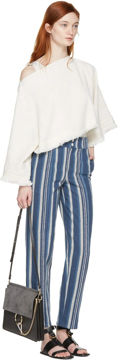 Shop Chloé Blue Striped Lounge Trousers