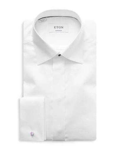 Shop Eton Contemporary Fit Diamond Weave Formal Shirt In White
