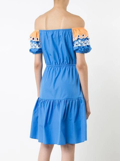 Shop Peter Pilotto Embroidered Off-shoulder Dress