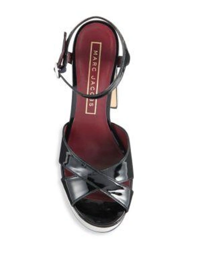 Shop Marc Jacobs Debbie Patent Leather Platform Sandals In Black